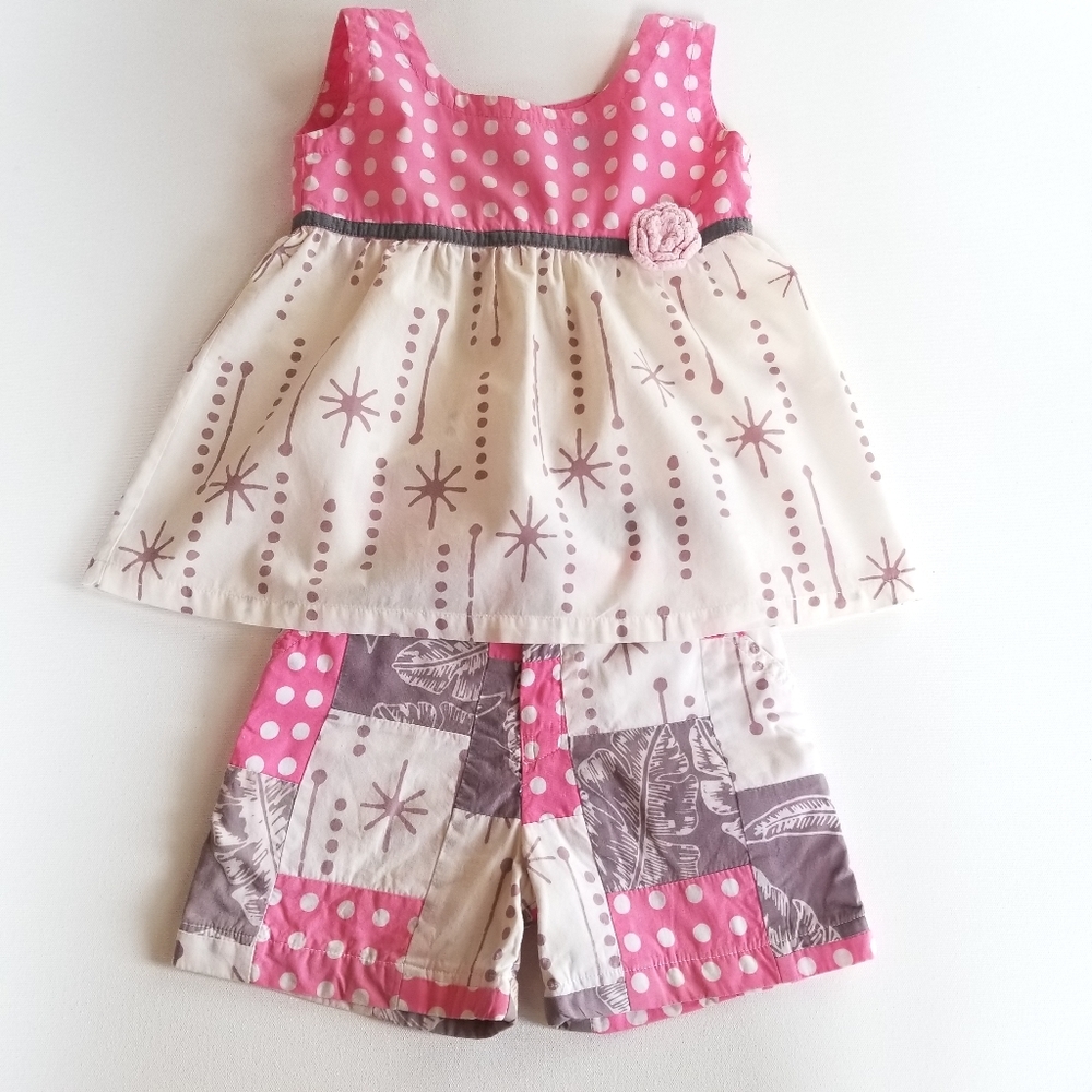 YOUNG COLORS Girls Boutique Outfit Top Shorts 3